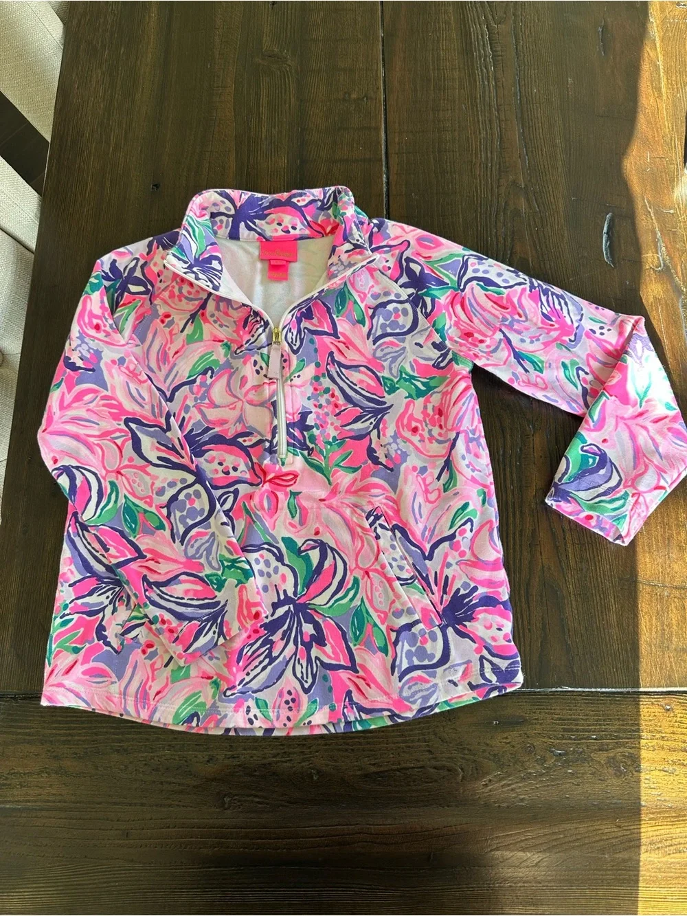 Lilly Pulitzer Bright Floral Half-Zip Pullover Youth